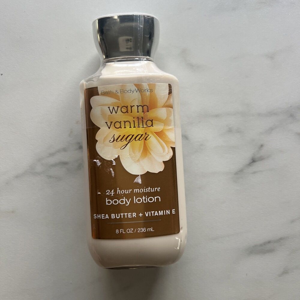 Bath & Body Works Warm Vanilla Sugar 24 Hour Moisture Body Lotion 8oz NEW SEALED